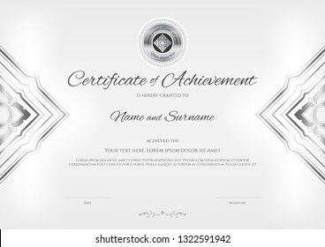 Luxury certificate template with elegant border frame, Diploma design for graduation or completion