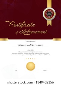 Luxury certificate template with elegant border frame, Diploma design for graduation or completion