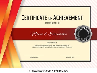 Luxury certificate template with elegant border frame, Diploma design for graduation or completion