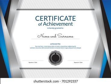 Luxury certificate template with elegant border frame, Diploma design for graduation or completion