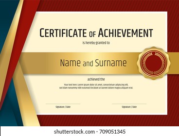 Luxury certificate template with elegant border frame, Diploma design for graduation or completion