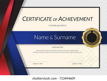 Luxury certificate template with elegant border frame, Diploma design for graduation or completion