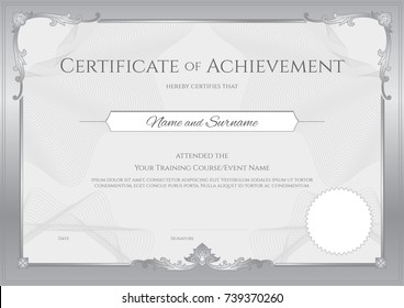 Luxury certificate template with elegant border frame, Diploma design for graduation or completion