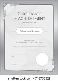 Luxury certificate template with elegant border frame, Diploma design for graduation or completion