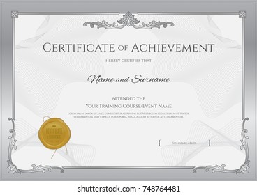 Luxury certificate template with elegant border frame, Diploma design for graduation or completion