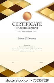 Luxury certificate template with elegant border frame, Diploma design for graduation or completion