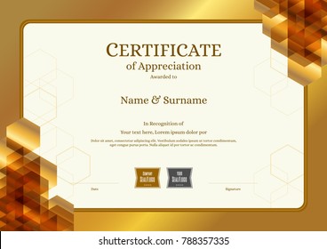 Luxury certificate template with elegant border frame, Diploma design for graduation or completion