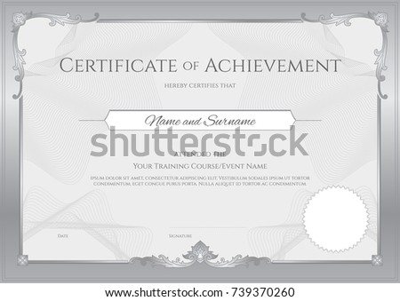 Luxury certificate template with elegant border frame, Diploma design for graduation or completion