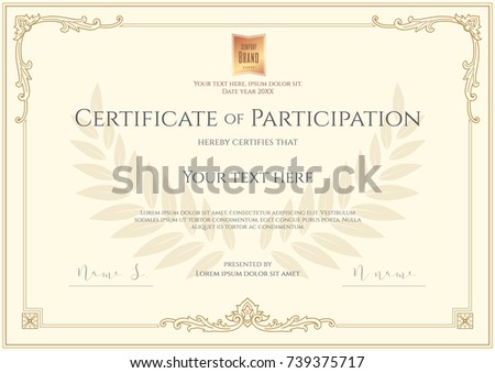 luxury certificate template elegant border frame のベクター画像素材