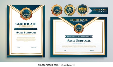 Luxury Certificate Template Premium Abstract Royal Geometric Element