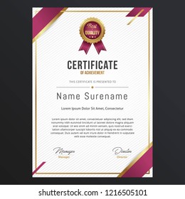 Plantilla de certificado de lujo. Ilustración del vector