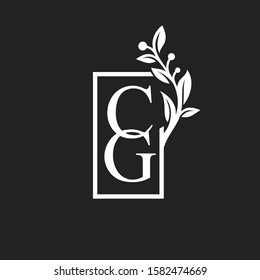 Luxury cg Logo template in vector for Restaurant, Royalty, Boutique, Cafe, Hotel, wedding, Heraldic, Jewelry, boutique, Fashion and other botanical vector illustration