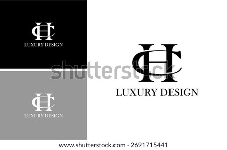 Luxury CH Letter Logo Design with Elegant Monogram Symbol for Modern Business, Boutique, and Corporate Brand Identity in Minimalist Style