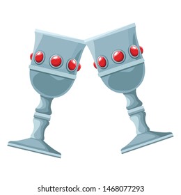Luxury chalice with diamonds cartoon vector illustration graphic design
