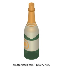 Luxury champagne bottle icon. Isometric of luxury champagne bottle vector icon for web design isolated on white background