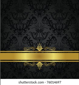 Luxury Charcoal And Gold Gothic Book Cover. Can Be Used As A Seamless Wallpaper.