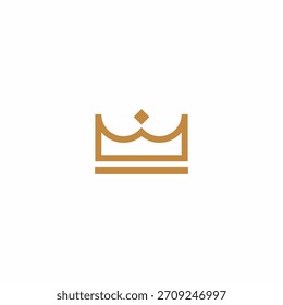 Luxury chess king outline vector logo design