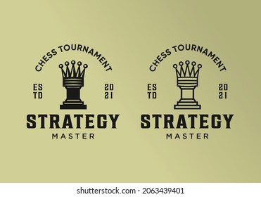 Luxury Chess Master Logo Design Premium Vector