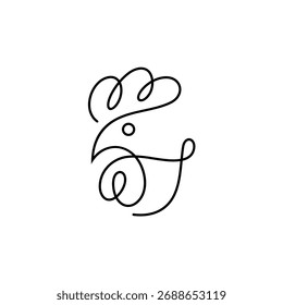 vetor de design de logotipo de frango de luxo com estilo de linha