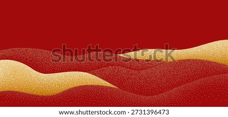 Luxury Chinese Background. Gold Sparkle Wave Hills Pattern. Abstract Vector Golden Sea and Mountains Texture. Oriental New Year Grain Bg. Abstract CNY Art with Shining Hills and Minimal Geometric Texture for Premium Design.