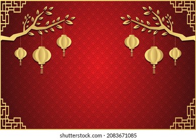 luxury chinese lantern background template