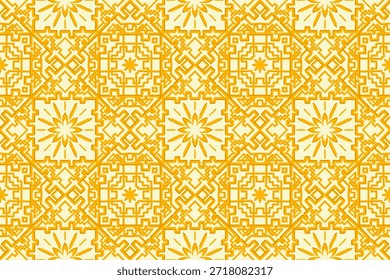 Luxury Chinese-inspired seamless pattern in gold tones. Designed for fabric printing, premium textiles, fashion production, decorative surfaces, and industrial manufacturing.