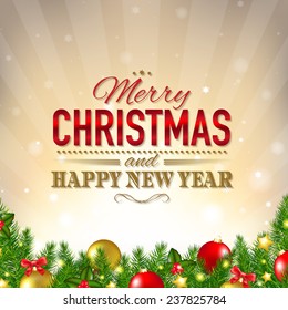 Luxury Christmas Background With Gradient Mesh, Vector Illustration