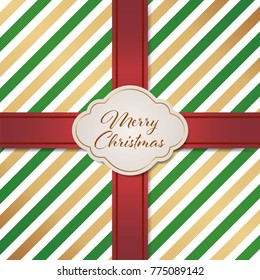 Luxury christmas box greeting card. Vector illustrator.