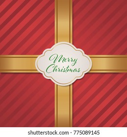 Luxury christmas box greeting card. Vector illustrator.