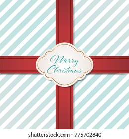 Luxury christmas box greeting card. Vector illustrator.