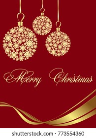 Luxury Christmas card. Bright vector illustration for Christmas holidays.
