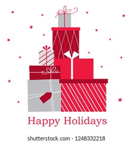 luxury christmas card with gift design