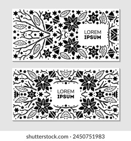 Luxury Christmas frame, abstract sketch winter design templates for package