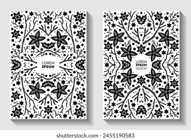 Luxury Christmas frame, abstract sketch winter design templates for package