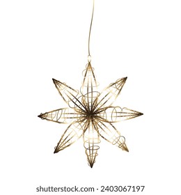 Luxury christmas golden flower hanging element.