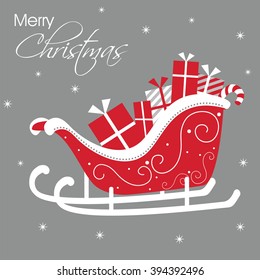 Luxury Christmas greetings with Santa Sleigh Design