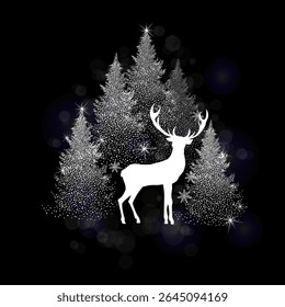 Luxury Christmas and Happy New Year holiday cover template. Design for postcard, greeting, wallpaper, poster. Not AI. Vector illustration.