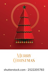 Luxury christmas invitation card art deco design vector. Christmas tree, with background.
