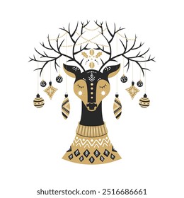 Navidades de ciervo para decoración e impresión