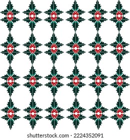 luxury christmas seamless pattern 
patchwork for background, wrapping paper, 
fabric, naive christmas motif texture design 
repeating in red and blue Stock Vector Illustration