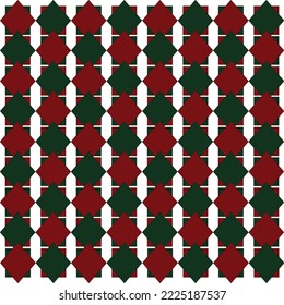luxury christmas seamless pattern 
patchwork for background, wrapping paper, 
fabric, naive christmas motif texture design 
repeating in red and blue Stock Vector Illustration