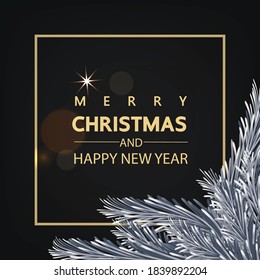 Luxury Christmas social media golden and black background for promote isolate background,promotion post templates,post square frame for social media,vector3D.

