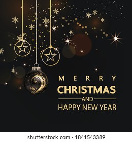 Luxury Christmas social media golden and black background for promote isolate background,promotion post templates,post square frame for social media,vector 3D.
