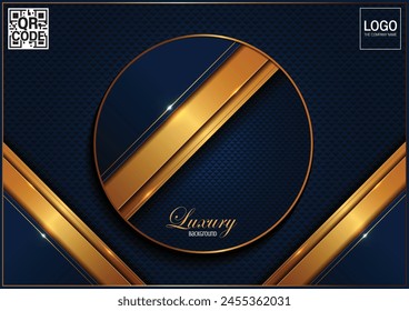 Luxus Circle Abstrakte Glitzerlinie gold auf marineblauem Hintergrund, Elemente, perfekte Marketingmaterialien, Moderne Banner Websites, Premium Illustration.
