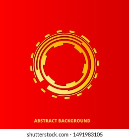 luxury circle element of modern technology. robot gold template. future background. vector.