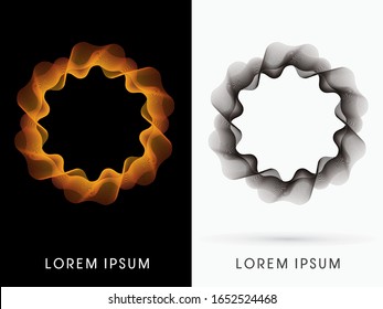 Marco circular de lujo, vector gráfico de borde de ciclo.