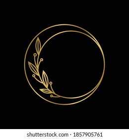 Luxury circle frame with flower element