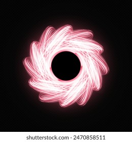 Marco de círculo de lujo con partículas luminosas. Anuncio espumoso para tarjeta de felicitación. Anillo giratorio con efecto de luz brillante.