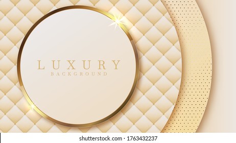 Luxury circle golden line background mustard shades in 3d abstract style. Illustration from vector about modern template deluxe design.