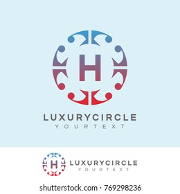 luxury circle initial Letter H Logo design